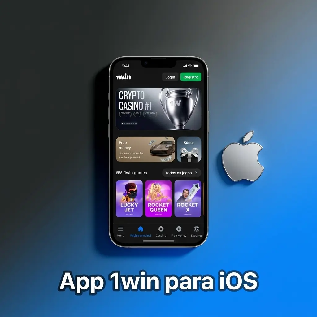 Aplicativo 1win para iOS no iPhone e iPad com apostas, cassino ao vivo e transações financeiras disponíveis