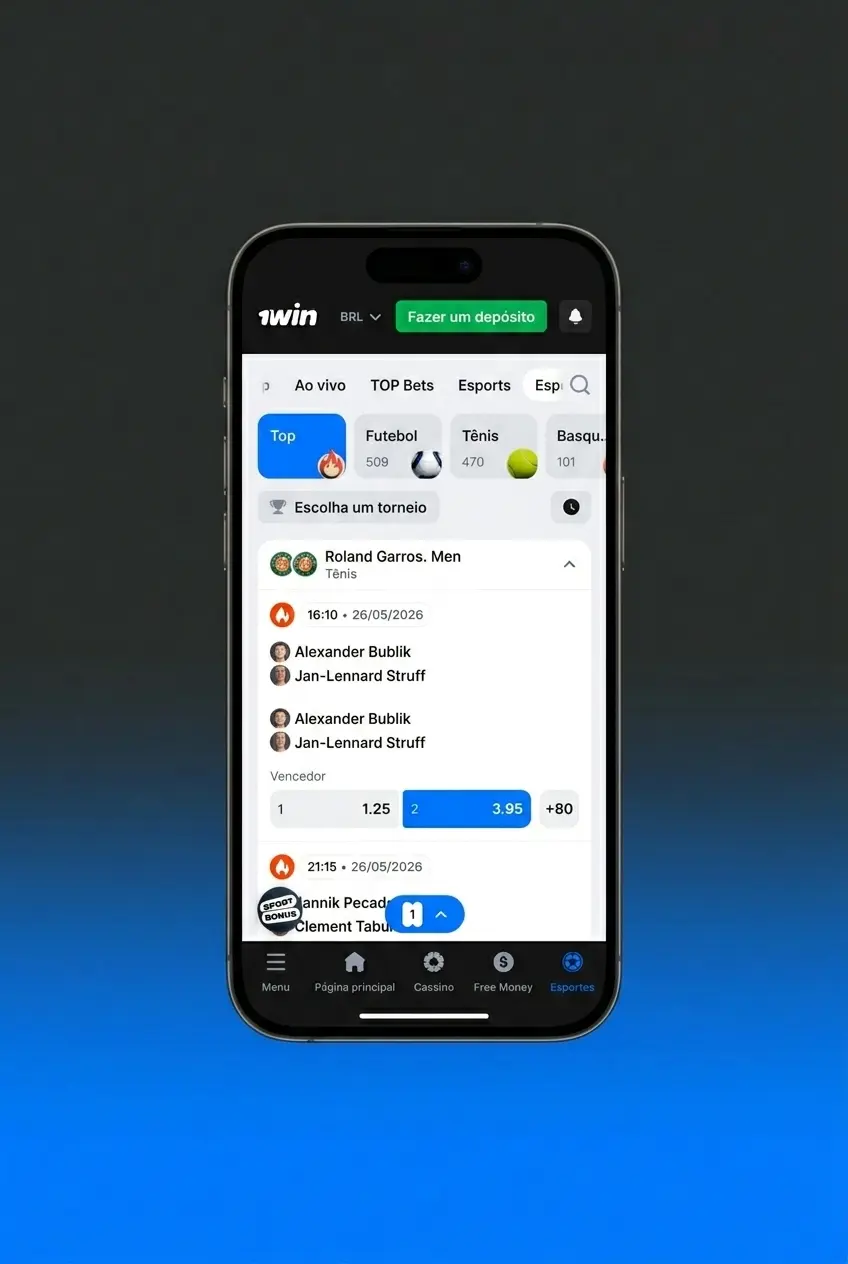 Passo a passo para apostar no app 1win: baixe, deposite via Pix e aposte em esportes ou eSports